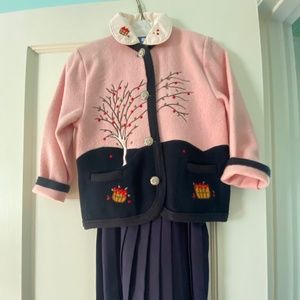 Couture avec Attitude Three piece girls occasion outfit in wool, nylon, cotton.